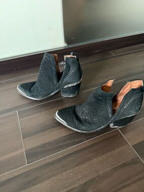 Jeffrey Campbell Black Cutout Suede Ankle Booties